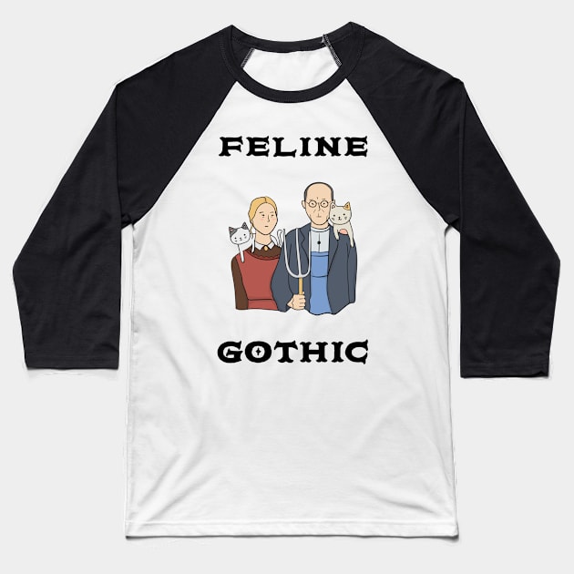 Feline Gothic Baseball T-Shirt by Up 4 Tee